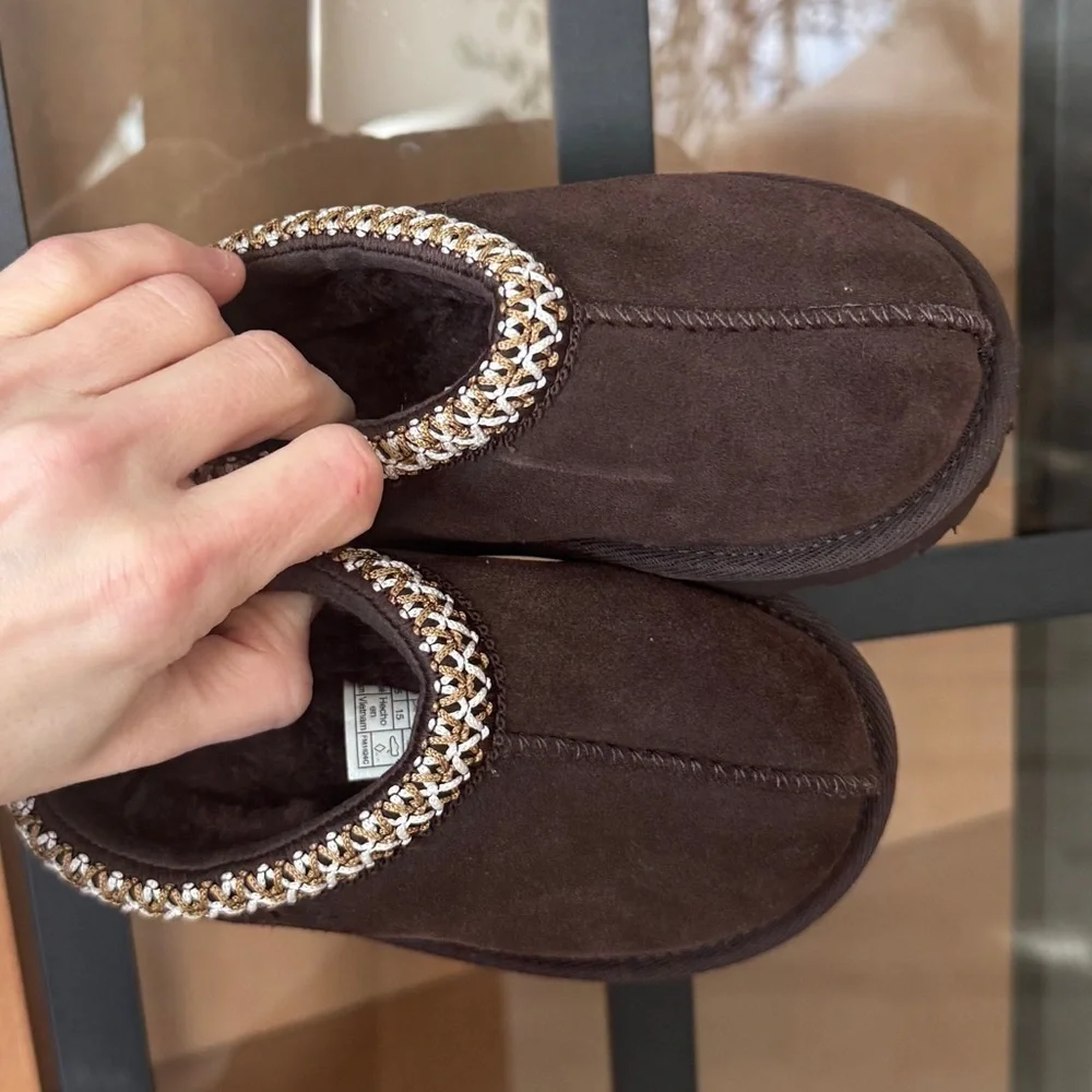 NEW UGG Tasman II toddler slippers slide baby boy girl unisex dusted cocoa suede